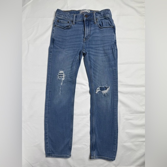 Abercrombie Kids Boys Distressed Skinny Denim Jeans Sz: 11 - Picture 1 of 7